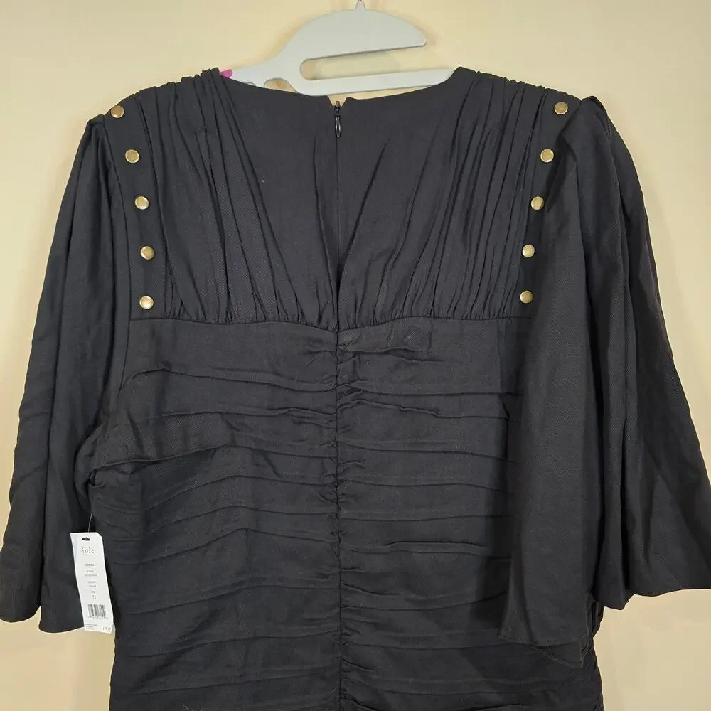 NEW NWT Women's Joie Black "Foster" Mini Dress Flowy Sleeves | Size 12 - Picture 7 of 11